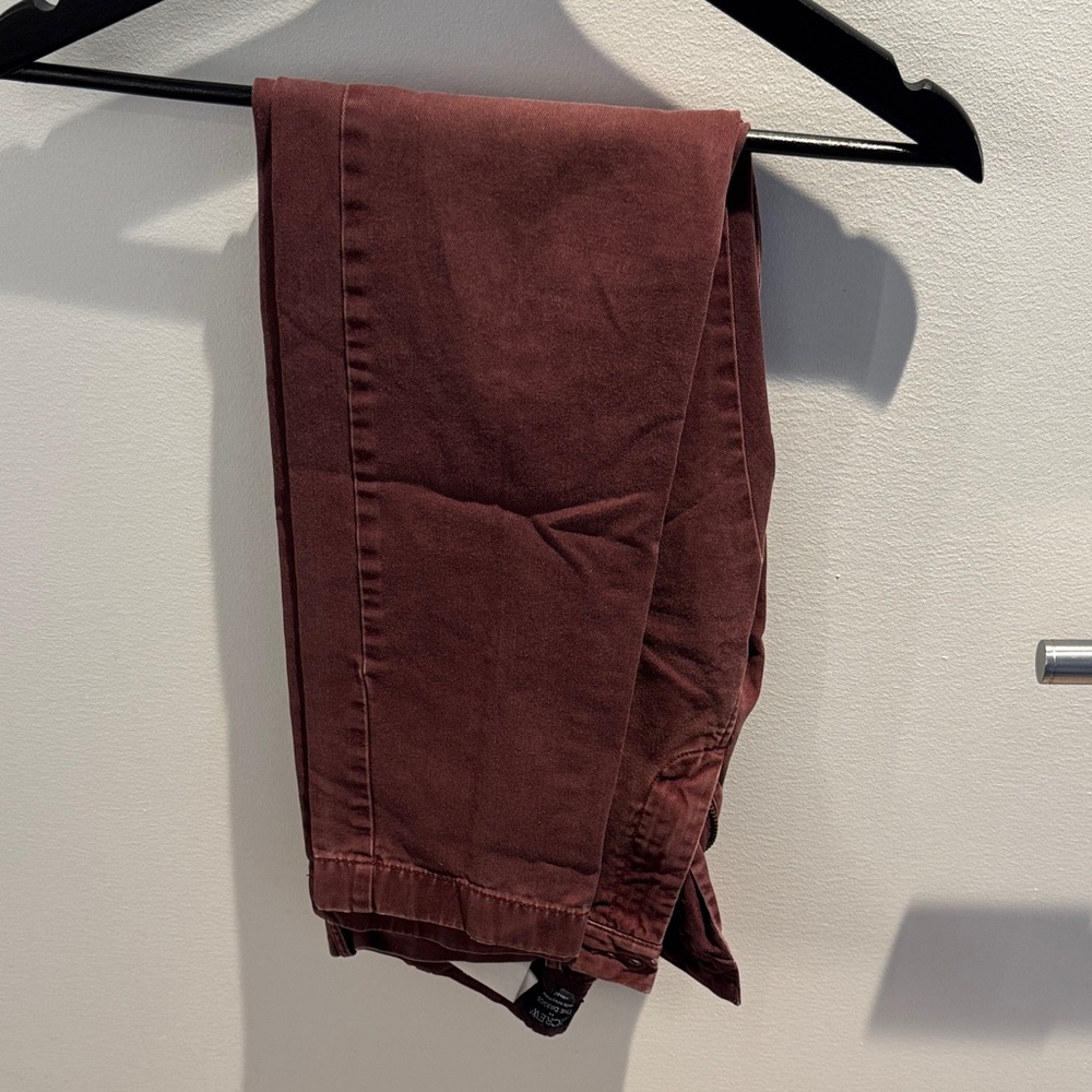 J. Crew Men's Chinos in Dark Brown/Burgundy (29x32 slim fit; used/worn)